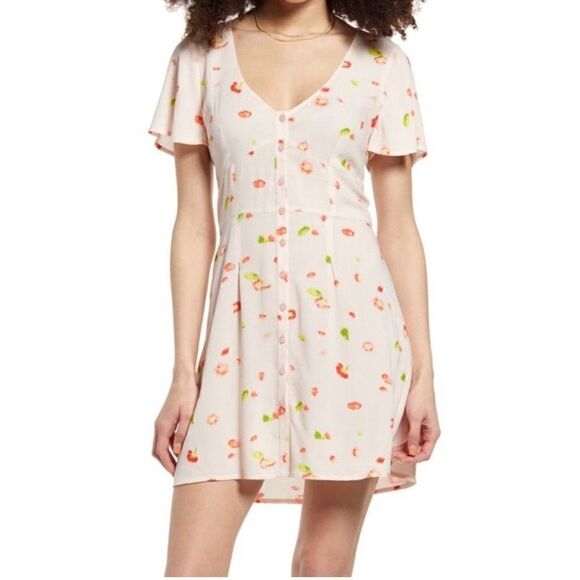 BP Easy Floral Print Skater Minidress - Picture 1 of 11